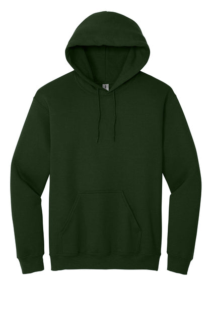 Sudaderas 18500 Gildan® - Heavy Blend™ Hooded Sweatshirt Dark Garment White ink "One color printing" Left chest and back