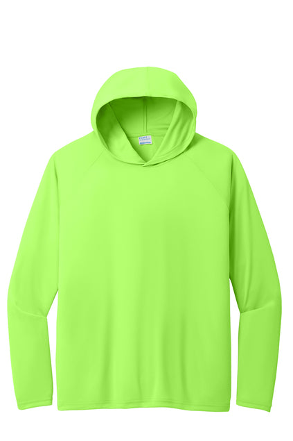 Hoodie 100% polyester Long sleeve PC380H Port & Company® Performance Pullover Hooded Tee "Light color garment Black ink" "One color printing" "Left chest and Back" 12 minimum pieces