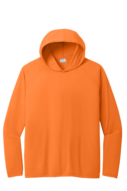 Hoodie 100% polyester Long sleeve PC380H Port & Company® Performance Pullover Hooded Tee "Light color garment Black ink" "One color printing" "Left chest and Back" 12 minimum pieces