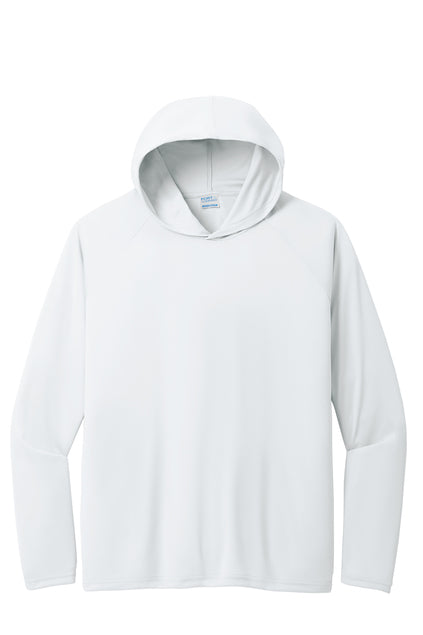 Hoodie 100% polyester Long sleeve PC380H Port & Company® Performance Pullover Hooded Tee "Light color garment Black ink" "One color printing" "Left chest and Back" 12 minimum pieces