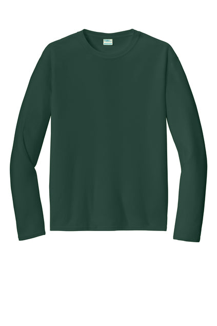 Long Sleeve 100% Polyester PC380LS Port & Company® Performance Tee "Dark color garment white ink" "One color printing" "Left chest and Back" 12 minimum pieces