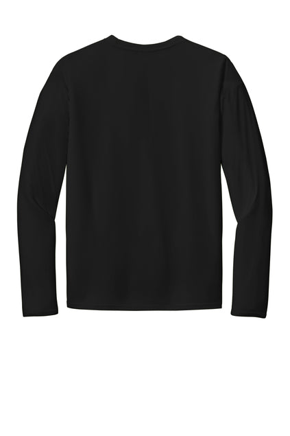 Long Sleeve 100% Polyester PC380LS Port & Company® Performance Tee "Dark color garment white ink" "One color printing" "Left chest and Back" 12 minimum pieces