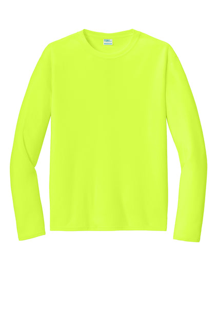 Long Sleeve 100% Polyester PC380LS, Sportek Performance Tee "Multicolor printing left chest and back"