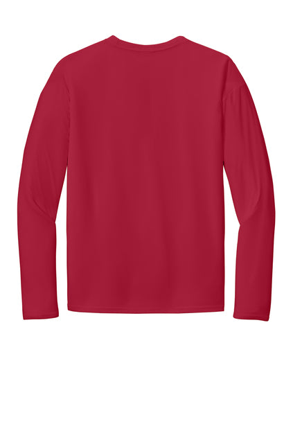 Long Sleeve 100% Polyester PC380LS Port & Company® Performance Tee "Dark color garment white ink" "One color printing" "Left chest and Back" 12 minimum pieces