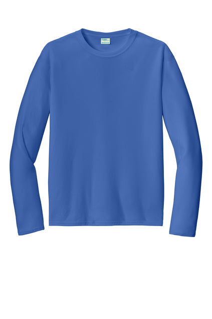 Long Sleeve 100% Polyester PC380LS, Sportek Performance Tee "Multicolor printing left chest and back"