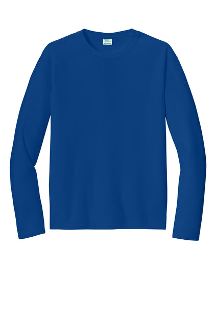 Long Sleeve 100% Polyester PC380LS Port & Company® Performance Tee "Dark color garment white ink" "One color printing" "Left chest and Back" 12 minimum pieces
