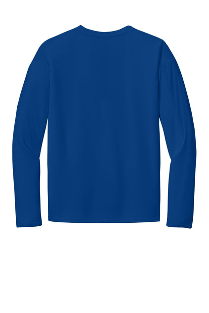 Long Sleeve 100% Polyester PC380LS Port & Company® Performance Tee "Dark color garment white ink" "One color printing" "Left chest and Back" 12 minimum pieces