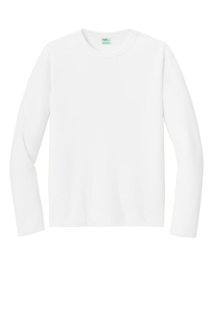 Long Sleeve 100% Polyester PC380LS, Sportek Performance Tee "Multicolor printing left chest and back"