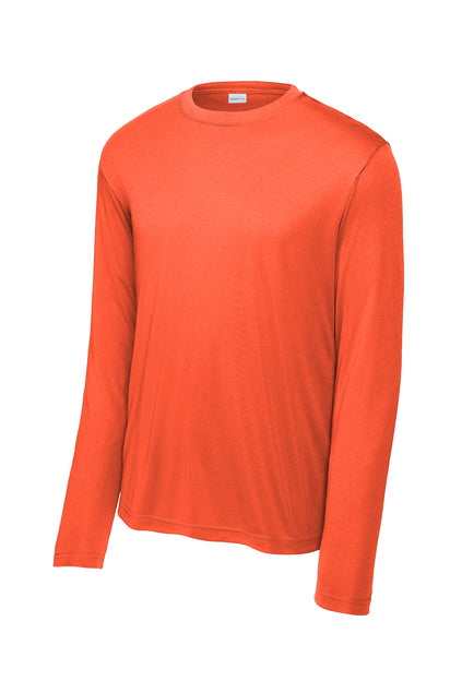 Long Sleeve 100% Polyester PC380LS, Sportek Performance Tee "Multicolor printing left chest and back"