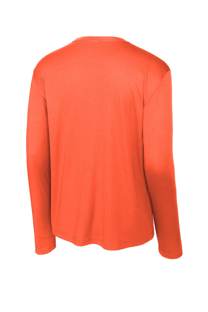 Long Sleeve 100% Polyester PC380LS, Sportek Performance Tee "Multicolor printing left chest and back"