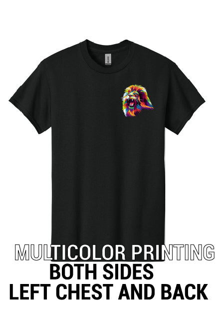 5000 Gildan® - Heavy Cotton™ 100% Cotton T-Shirt "Multicolor printing" "Left chest and Back"