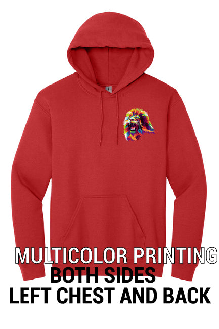 18500 Gildan® - Heavy Blend™ Hooded Sweatshirt "Multicolor printing" Left chest and back