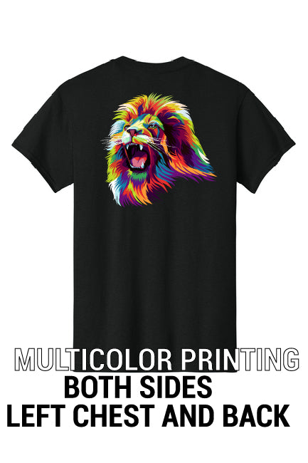 5000 Gildan® - Heavy Cotton™ 100% Cotton T-Shirt "Multicolor printing" "Left chest and Back"