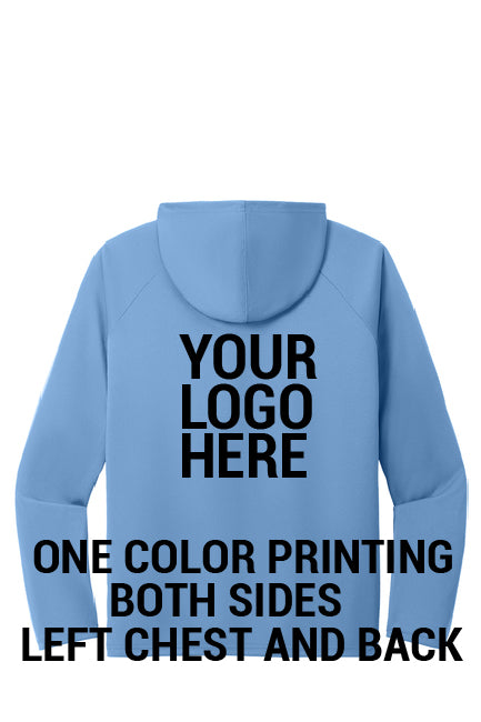 Hoodie 100% polyester Long sleeve PC380H Port & Company® Performance Pullover Hooded Tee "Light color garment Black ink" "One color printing" "Left chest and Back" 12 minimum pieces