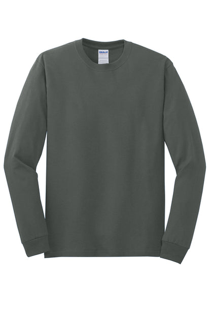 5400  Gildan® - Heavy Cotton™ 100% Cotton T-Shirt Long Sleeve "Dark color garment white ink" "One color printing" "Left chest and Back" 12 minimum pieces
