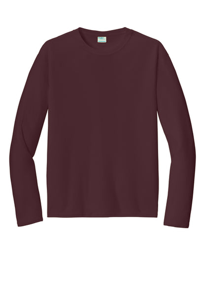 Long Sleeve 100% Polyester PC380LS Port & Company® Performance Tee "Dark color garment white ink" "One color printing" "Left chest and Back" 12 minimum pieces