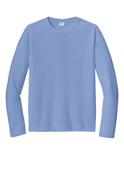 Long Sleeve 100% Polyester PC380LS Port & Company® Performance Tee "Light color garment black ink" "One color printing" "Left chest and Back" 12 minimum pieces