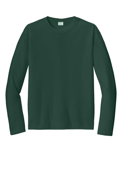 Long Sleeve 100% Polyester PC380LS Port & Company® Performance Tee "Dark color garment white ink" "One color printing" "Left chest and Back" 12 minimum pieces