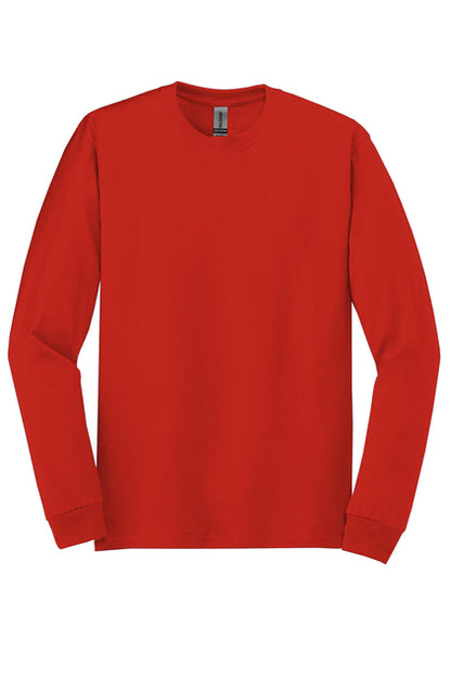 5400  Gildan® - Heavy Cotton™ 100% Cotton T-Shirt Long Sleeve "Dark color garment white ink" "One color printing" "Left chest and Back" 12 minimum pieces