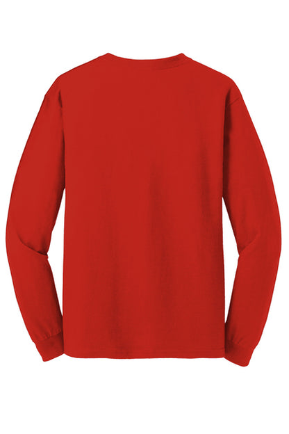 5400  Gildan® - Heavy Cotton™ 100% Cotton T-Shirt Long Sleeve "Dark color garment white ink" "One color printing" "Left chest and Back" 12 minimum pieces