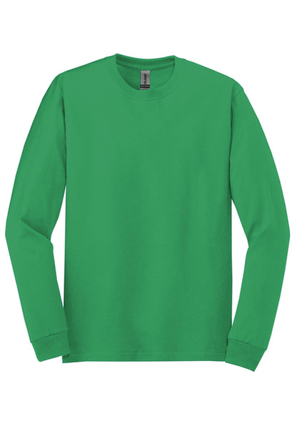 5400  Gildan® - Heavy Cotton™ 100% Cotton T-Shirt Long Sleeve "Dark color garment white ink" "One color printing" "Left chest and Back" 12 minimum pieces