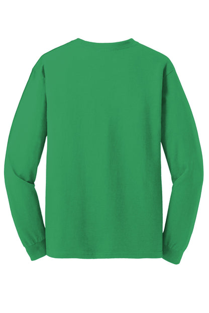 5400  Gildan® - Heavy Cotton™ 100% Cotton T-Shirt Long Sleeve "Dark color garment white ink" "One color printing" "Left chest and Back" 12 minimum pieces