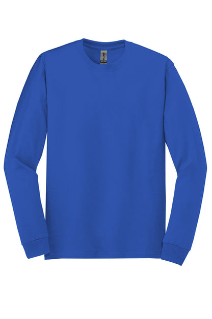 5400  Gildan® - Heavy Cotton™ 100% Cotton T-Shirt Long Sleeve "Dark color garment white ink" "One color printing" "Left chest and Back" 12 minimum pieces