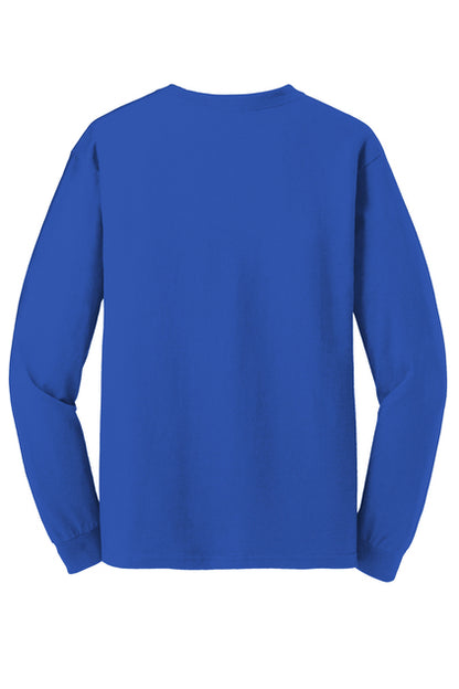 5400  Gildan® - Heavy Cotton™ 100% Cotton T-Shirt Long Sleeve "Dark color garment white ink" "One color printing" "Left chest and Back" 12 minimum pieces