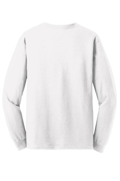 5400  Gildan® - Heavy Cotton™ 100% Cotton T-Shirt Long Sleeve "Dark color garment white ink" "One color printing" "Left chest and Back" 12 minimum pieces