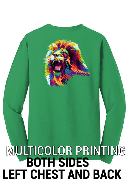 5400  Gildan® - Heavy Cotton™ 100% Cotton T-Shirt Long Sleeve "Multicolor color printing" "Left chest and Back"